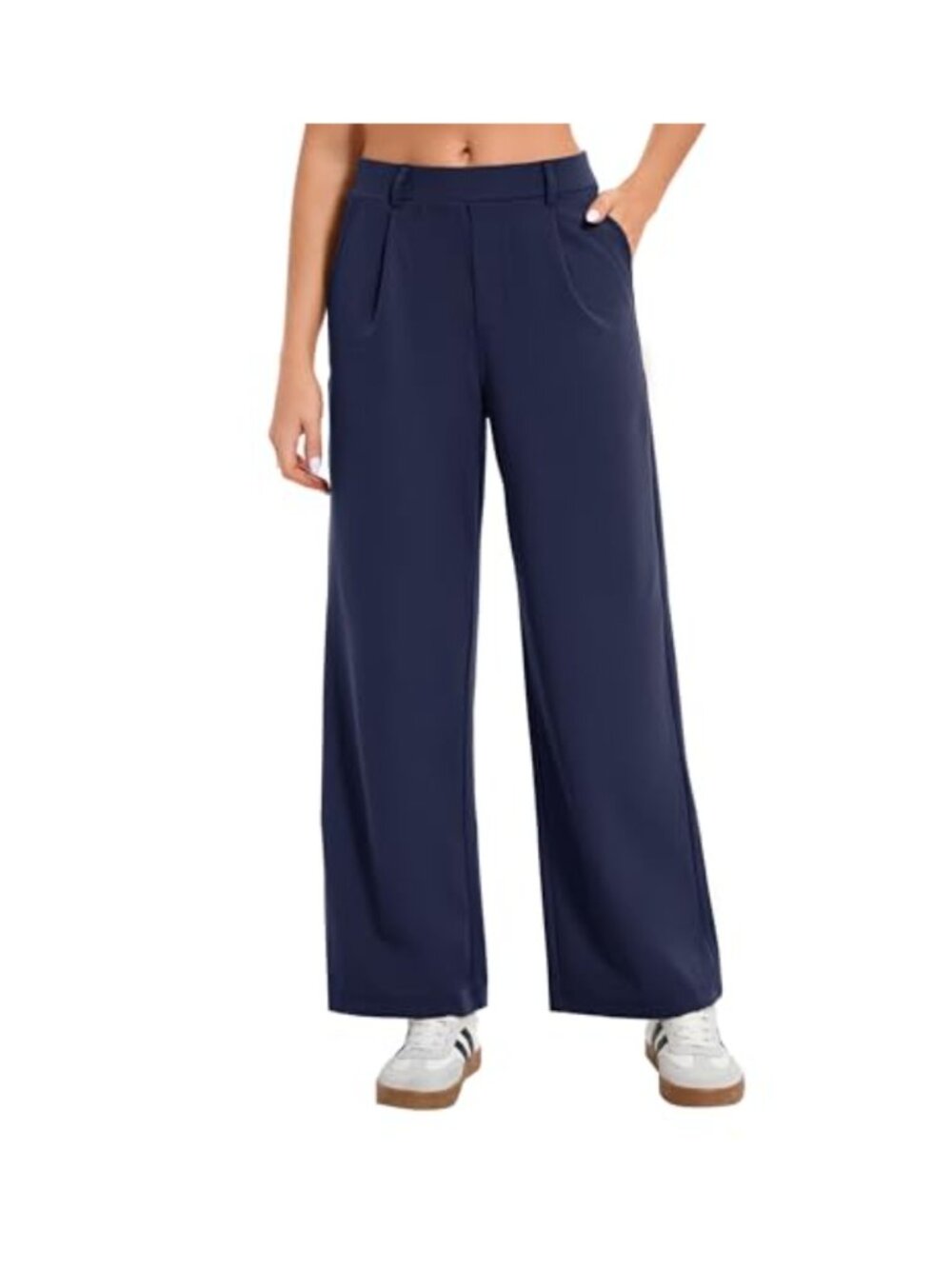 Women's Wide Leg High Waisted Dress Pants Business Casual Pull On
